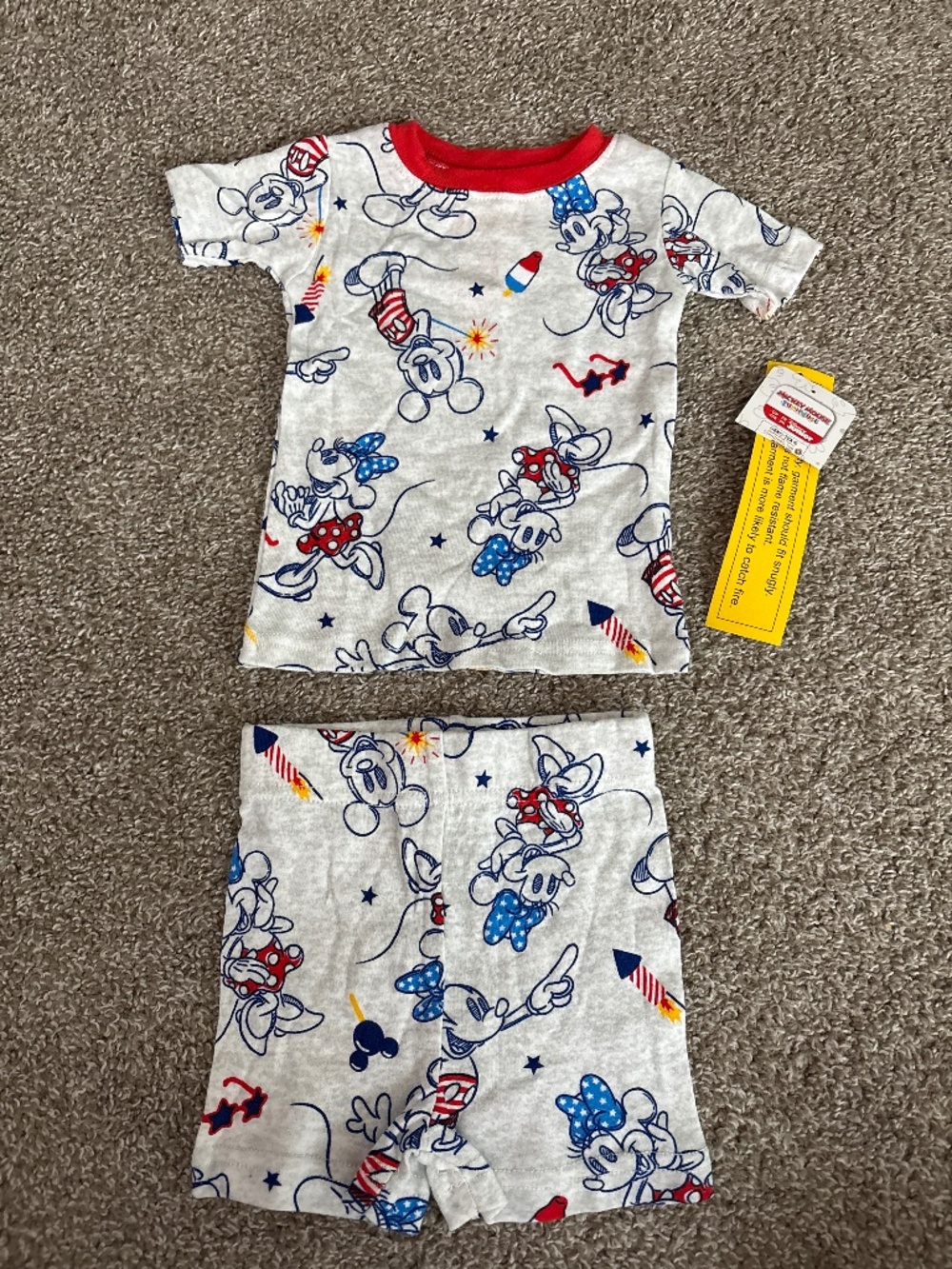 Disney junior Mickey Mouse funhouse pajama shorts set brand new size 12 months